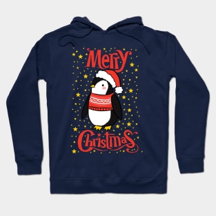 Merry Christmas a cute penguin illustration Hoodie